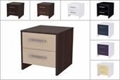 Тумба Орматек прикроватная Alba (2 ящика, экокожа, ЛДСП)