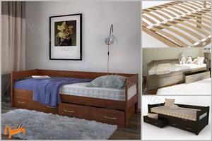 DreamLine - Кровать Тахта с выкатными ящиками (с основанием)